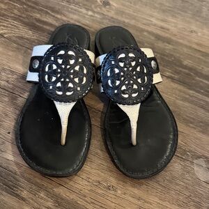 Brighton Black and Cream Sandals
